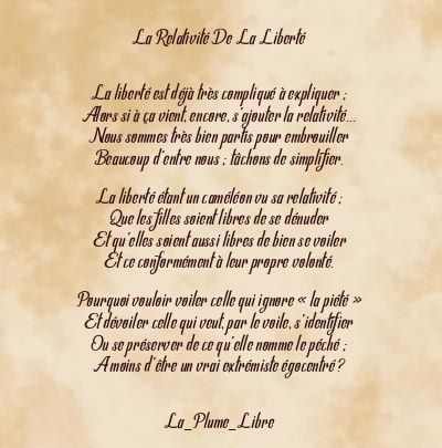 Le poème en image: La Relativité De La Liberté