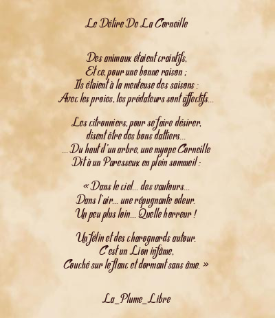 Le poème en image: Le Délire De La Corneille