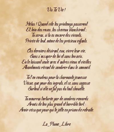 Le poème en image: Vis Ta Vie !