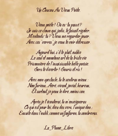Le poème en image: Un Coucou Au Vieux Poète.