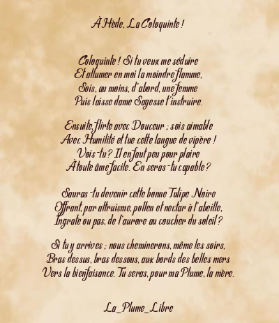 Le poème en image: À Hède, La Coloquinte !
