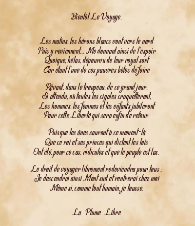 Le poème en image: Bientôt Le Voyage.
