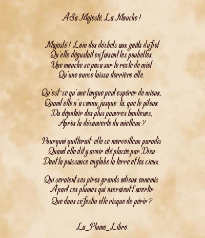 Le poème en image: À Sa Majesté, La Mouche !