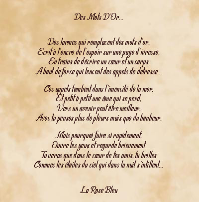 Le poème en image: Des Mots D’or…