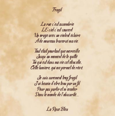 Le poème en image: Fragil