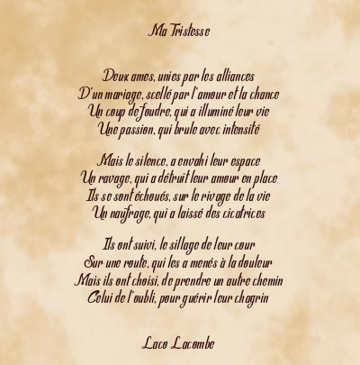 Le poème en image: Ma Tristesse