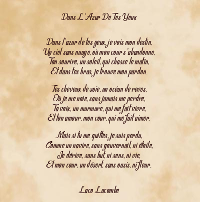 Le poème en image: Dans L’azur De Tes Yeux