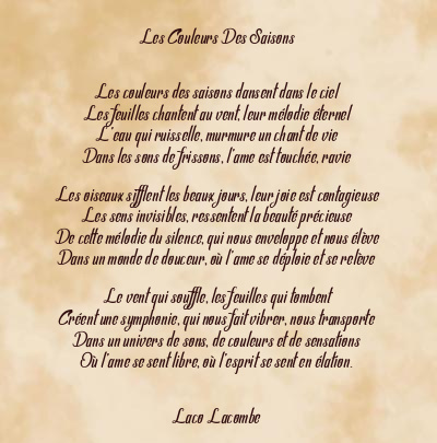 Le poème en image: Les Couleurs Des Saisons