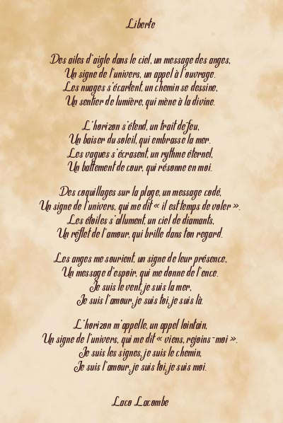 Le poème en image: Liberte