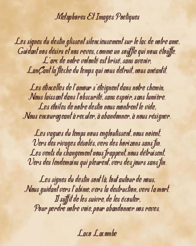 Le poème en image: Metaphores Et Images Poetiques