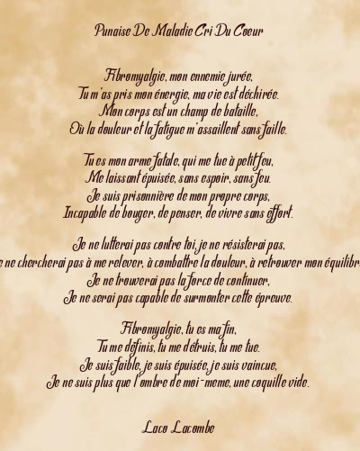 Le poème en image: Punaise De Maladie Cri Du Coeur