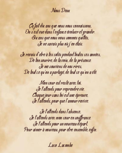 Le poème en image: Nous Deux