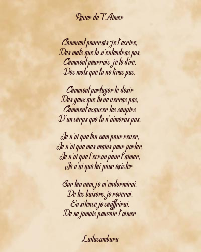 Le poème en image: Rever De T’aimer