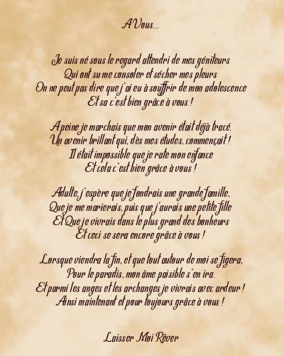 Le poème en image: A Vous…