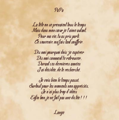 Le poème en image: Papa