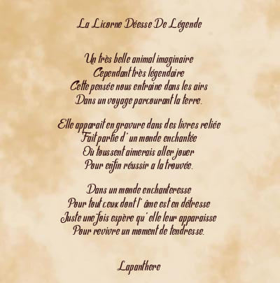 Le poème en image: La Licorne Déesse De Légende