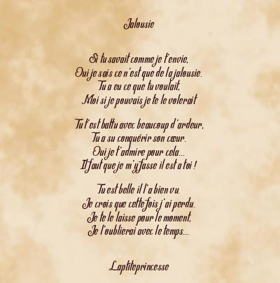 Le poème en image: Jalousie