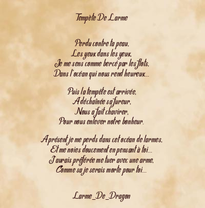 Le poème en image: Tempète De Larme