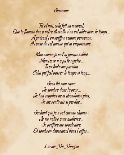 Le poème en image: Souvenir