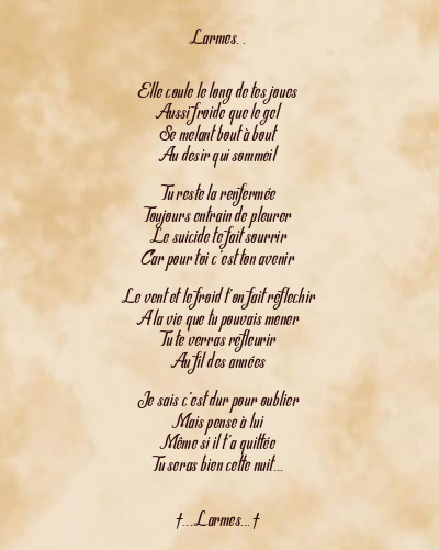 Le poème en image: Larmes. .