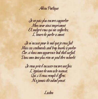 Le poème en image: Adieu Poétique