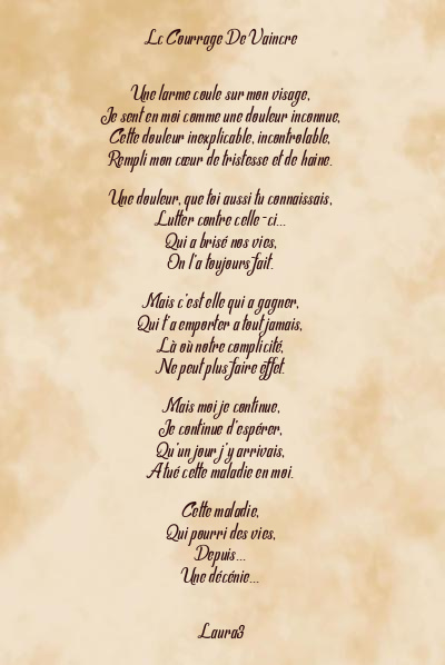 Le poème en image: Lc Courrage De Vaincre