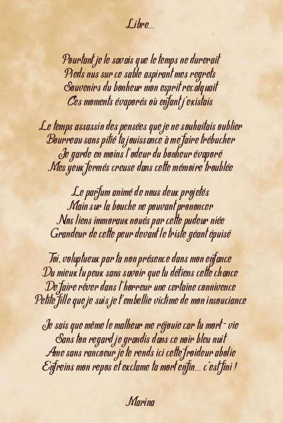 Le poème en image: Libre…