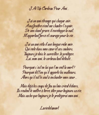 Le poème en image: J’ai Un Cordeau Pour Ami…