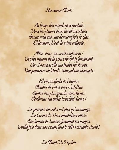 Le poème en image: Naissante Clarté