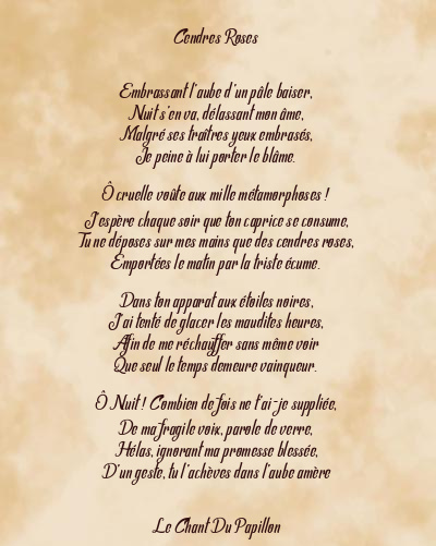 Le poème en image: Cendres Roses