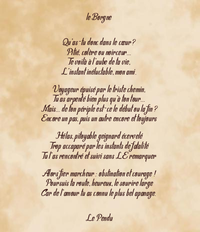 Le poème en image: Le Borgne