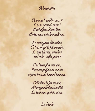 Le poème en image: Retrouvailles