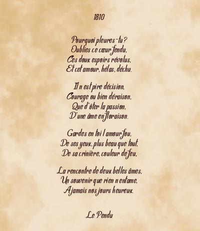 Le poème en image: 1810