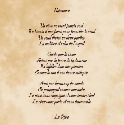 Le poème en image: Naissance