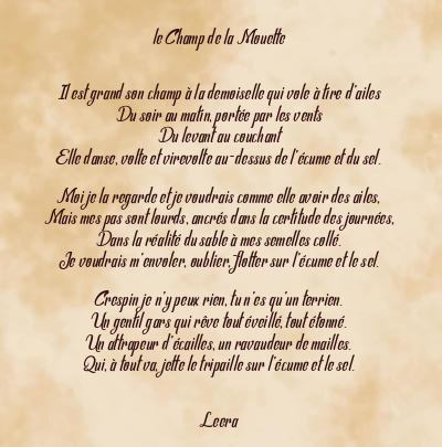 Le poème en image: Le Champ De La Mouette