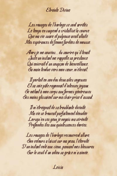 Le poème en image: Etreinte Divine