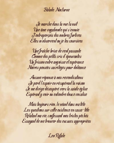 Le poème en image: Balade Nocturne