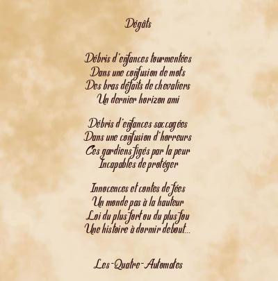 Le poème en image: Dégâts