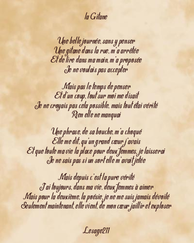 Le poème en image: La Gitane