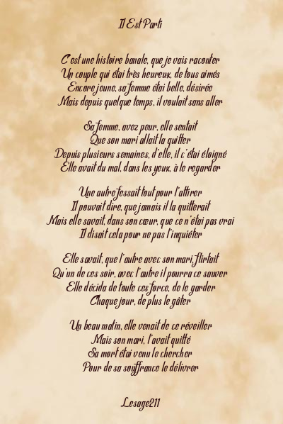 Le poème en image: Il Est Parti