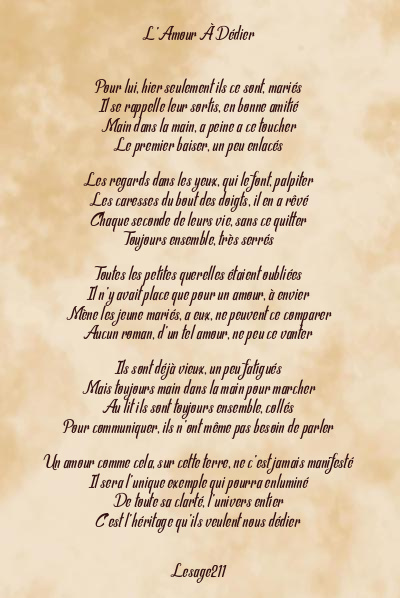 Le poème en image: L’amour À Dédier