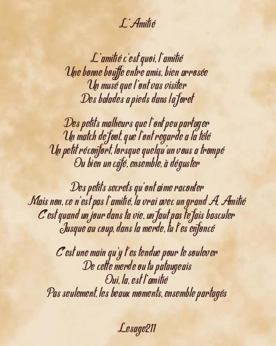 Le poème en image: L’amitié