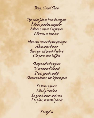 Le poème en image: Titezip, Grand Coeur