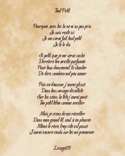 Le poème en image: Tout Petit