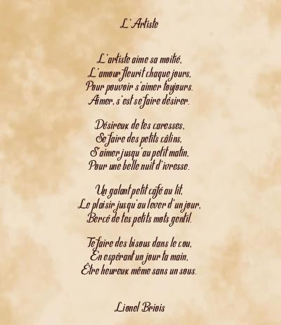 Le poème en image: L’artiste
