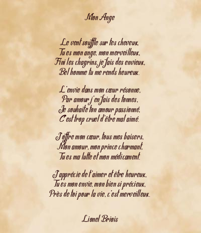 Le poème en image: Mon Ange