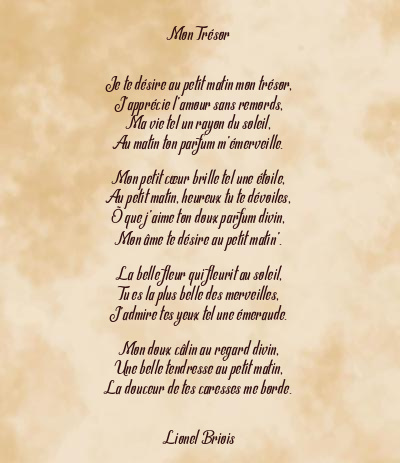 Le poème en image: Mon Trésor