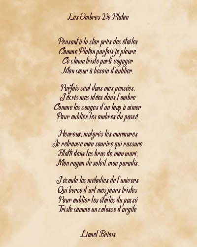 Le poème en image: Les Ombres De Platon
