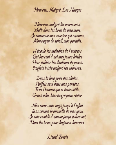 Le poème en image: Heureux, Malgré Les Nuages