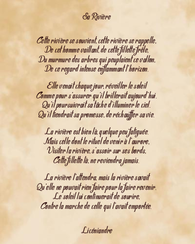 Le poème en image: Sa Rivière